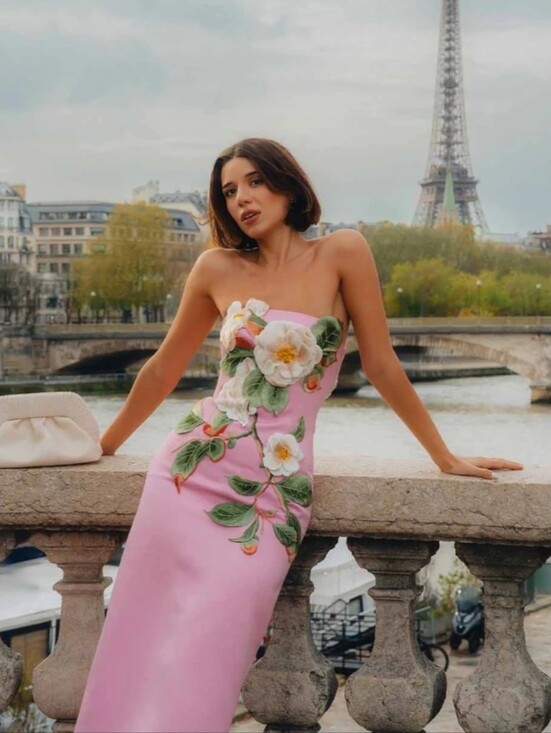 Leo Lin Dresses & Skirts - Leo LIN RaynaAppliqué Floral Bustier Maxi Dress
